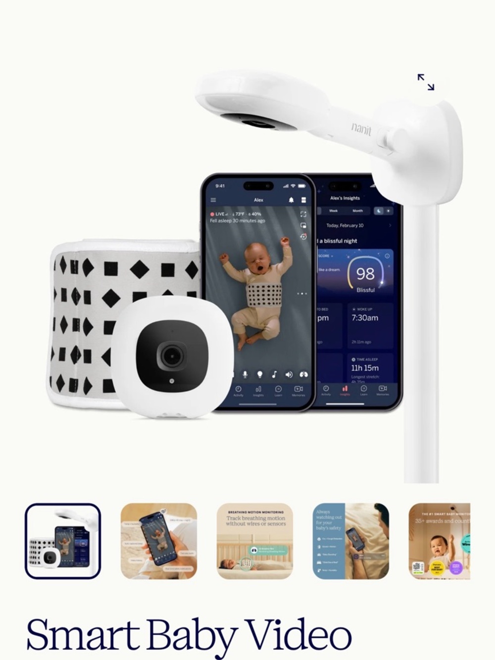 Smart Baby Monitor System - White - Picture 1 of 2